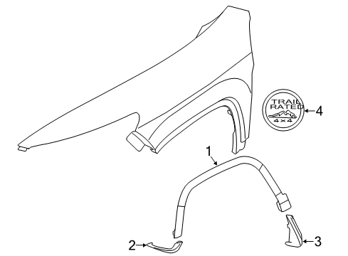 2014 Jeep Cherokee Flare Extension, Front Lower Passenger Side Diagram for 68156562AB