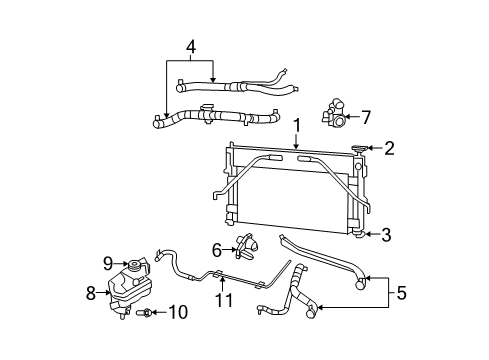 2008 Chrysler Sebring Radiator & Components Diagram 4 - Thumbnail