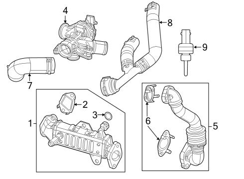2024 Jeep Grand Cherokee Tube - EGR Valve To Intake Manifold Diagram for 68441033AC