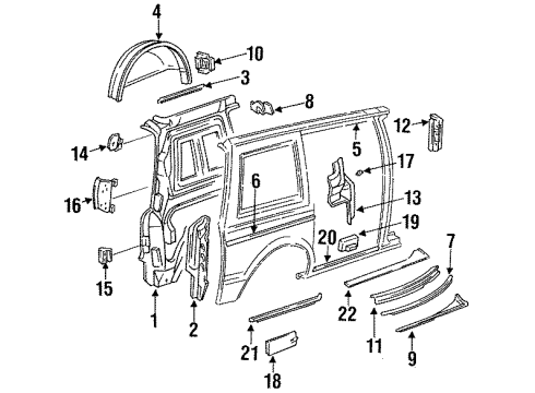 1995 Dodge Caravan Door Track Diagram for 4385080
