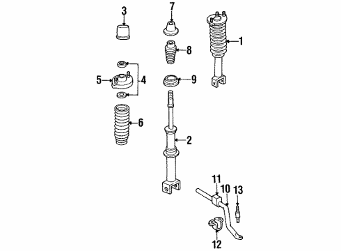 1999 Chrysler Cirrus Struts & Suspension Components - Rear Diagram