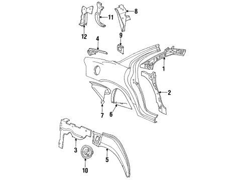1997 Chrysler LHS Inner Structure - Quarter Panel Diagram