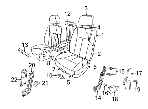 2011 Ram Dakota Seat Back Cover, Slate Gray, Front Driver Side Diagram for 1SQ35BD5AA