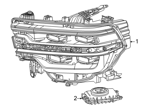 2025 Ram 2500 Headlamp Components Diagram