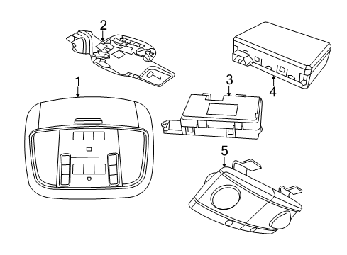 2011 Dodge Durango Dome Lamp Assembly, Rear Diagram for 1RJ06HDAAD