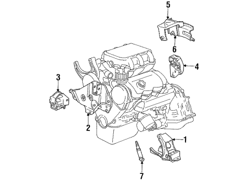 1990 Dodge Spirit Engine Mounting Diagram 2 - Thumbnail