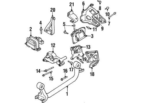 1996 Chrysler Sebring Engine Support Diagram for 4593410