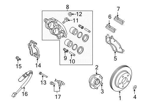 2004 Dodge Ram 1500 Caliper Piston Diagram for 5018235AA