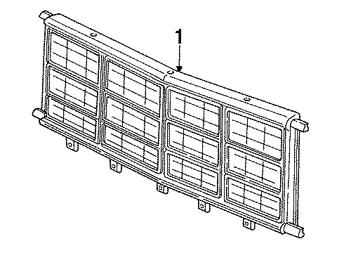 1992 Dodge B150 Grille & Components Diagram