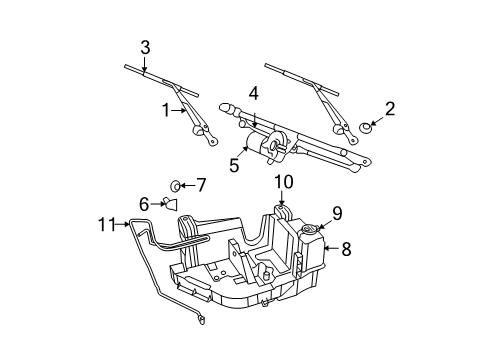 2010 Jeep Wrangler Wiper Arm, Front Diagram for 68002389AA