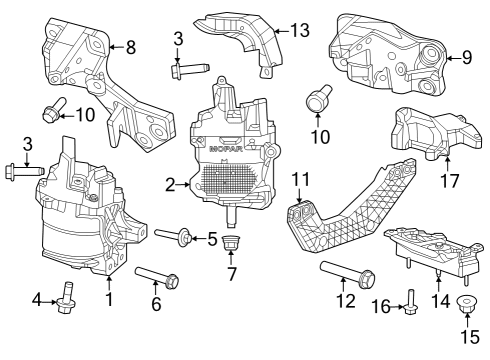 2024 Jeep Wagoneer Mount Bracket Diagram for 68449053AA