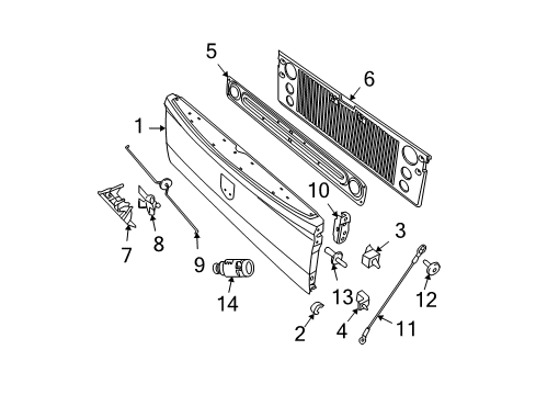 2012 Ram 1500 Handle, Rear Diagram for 68084284AB