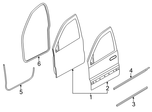 2008 Jeep Grand Cherokee Belt Molding, Front Passenger Side Diagram for 55399130AC