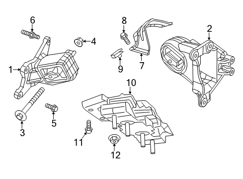 2013 Jeep Wrangler Mount Insulator Nut Diagram for 6508169AA