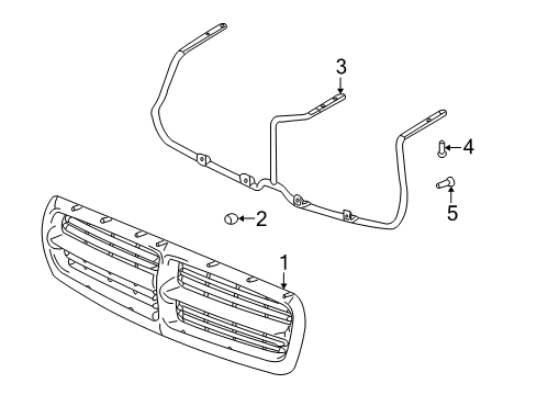 1998 Dodge Durango Grille & Components Diagram