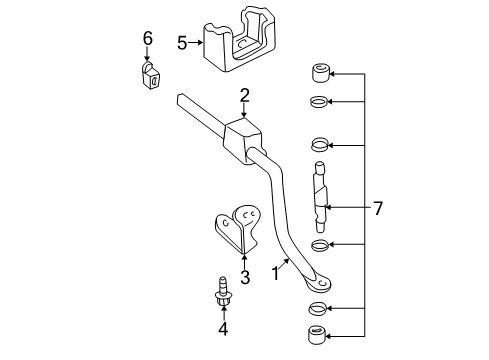 2005 Dodge Stratus Stabilizer Bar Bushing, Rear Diagram for 4782339AA