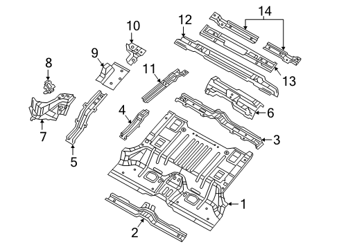 2019 Jeep Wrangler Seat Crossmember, Rear Diagram for 68298731AD