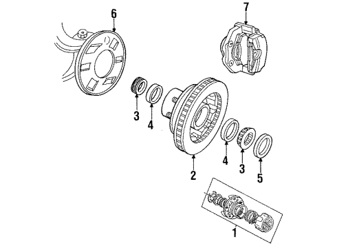 1993 Dodge D350 Hub & Rotor Diagram for 4397451