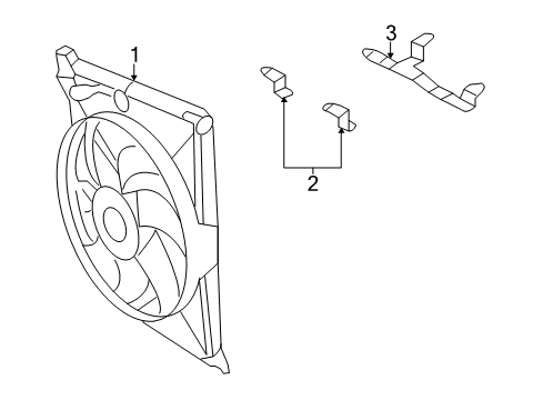 2009 Dodge Durango Electric Cooling Fan Front Bracket Diagram for 55057134AA