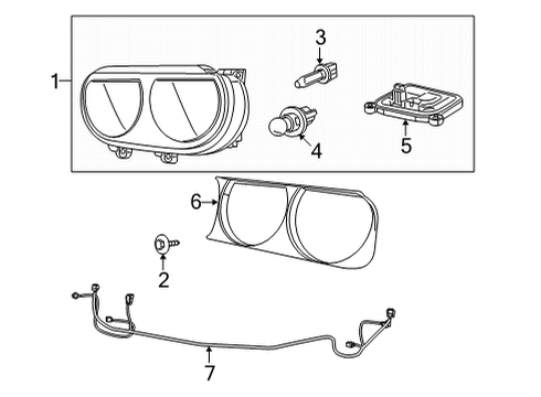 2019 Dodge Challenger Headlamp Diagram for 68384438AB