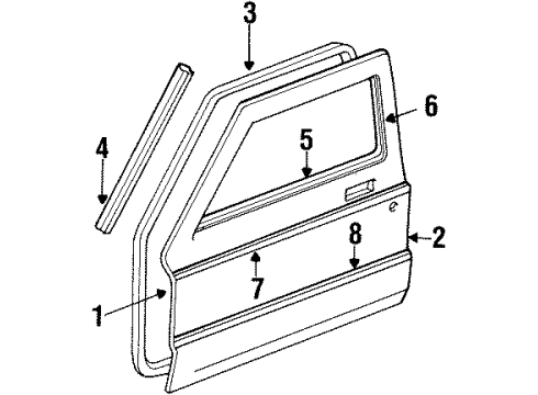 1988 Jeep Comanche Body Side Molding Diagram for 55015528