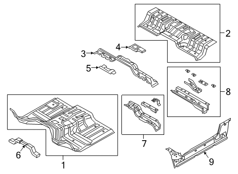 2021 Ram 3500 Rear Floor Pan Diagram for 68095923AA