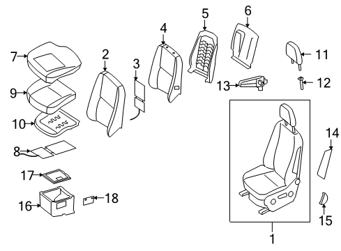 2009 Dodge Sprinter 2500 Seat Back Cover, Front Diagram for 1HG831A6AA