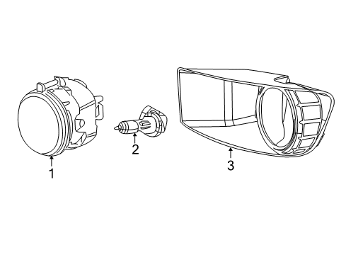 2009 Dodge Caliber Fog Lamp, Front Diagram for 4805858AB
