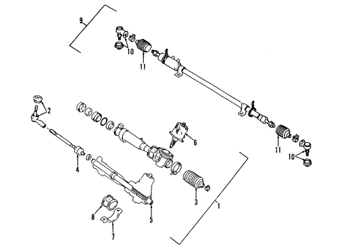 1995 Dodge Stealth Outer Tie Rod Diagram for MB527650