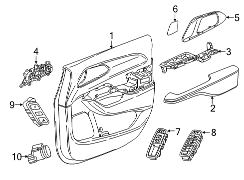 2019 Chrysler Pacifica Window Switch, Front Diagram for 68590599AA