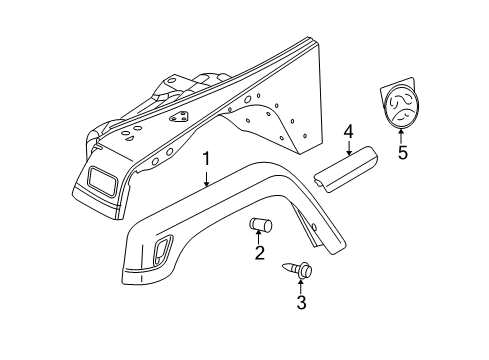 2006 Jeep Wrangler Flare, Black, Front Driver Side Diagram for 5KC27DX9AB