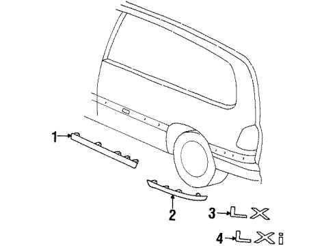 1996 Chrysler Town & Country Side Molding Rivet Diagram for 6503800
