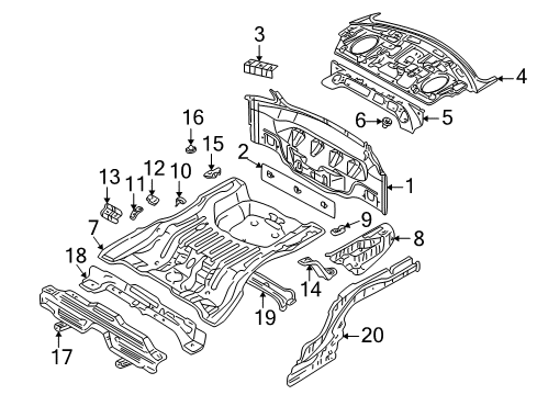 2005 Chrysler Sebring Rear Body Panel Diagram for MR954952