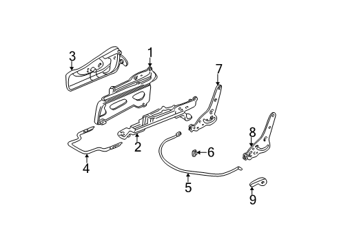 2004 Jeep Liberty Release Handle Diagram for 5072003AA