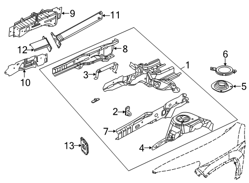 2019 Jeep Cherokee Beam Package - Upper Load Path Diagram for 68640474AA