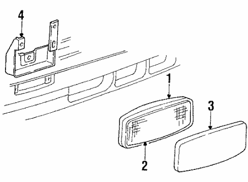 1990 Dodge Shadow Fog Lamp Assembly Diagram for 5263607