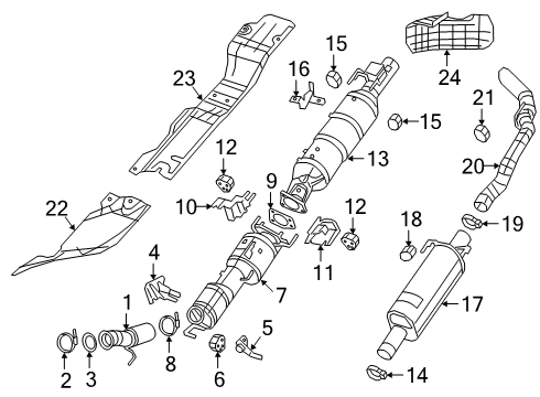 2019 Ram 2500 Catalytic Converter Diagram for 68357624AA