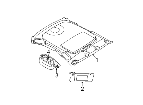 2002 Chrysler 300M Visor, Driver Side Diagram for TH99TL2AB
