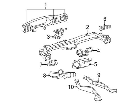 2001 Chrysler Sebring Air Duct, Blue Diagram for RA91YBPAC