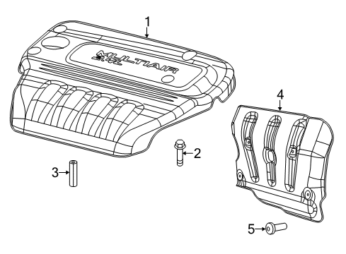2015 Jeep Renegade Engine Cover, Rear Diagram for 68254514AA