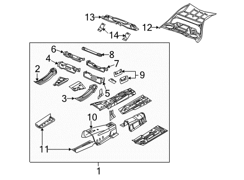 2008 Dodge Charger Front Floor Pan Diagram for 5112772AG