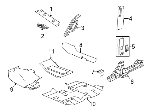 2025 Jeep Wrangler Front Carpet Diagram for 7KV28TX7AB