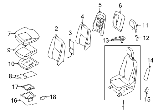 2008 Dodge Sprinter 3500 Seat Back Cover, Front Diagram for 1HG881E7AA