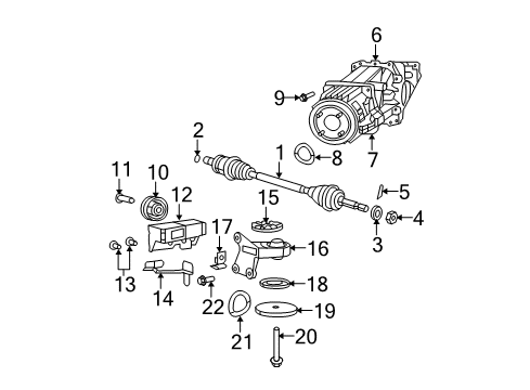 2008 Dodge Caliber Insulator Mount Bolt Diagram for MF140285