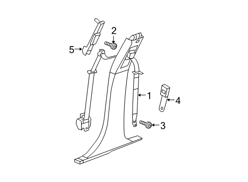 2010 Dodge Avenger Buckle End, Front Driver Side Diagram for YV931D1AF