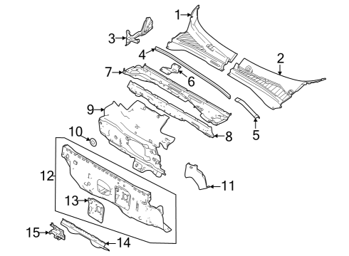 2023 Dodge Hornet Seal Strip, Front Diagram for 68415500AA