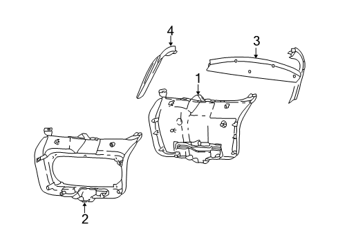 2007 Dodge Caliber Lift Gate Trim, Gray, Rear Diagram for 1AJ40BDAAF