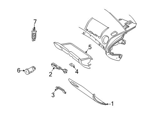 2002 Chrysler 300M Latch, Sandstone, Front Diagram for QN25XT5AB