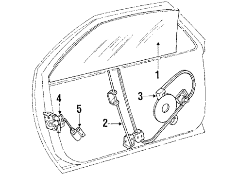 1986 Dodge Daytona Glass - Door Diagram