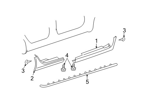 2004 Dodge Intrepid Rocker Molding, Front Passenger Side Diagram for 5018736AA